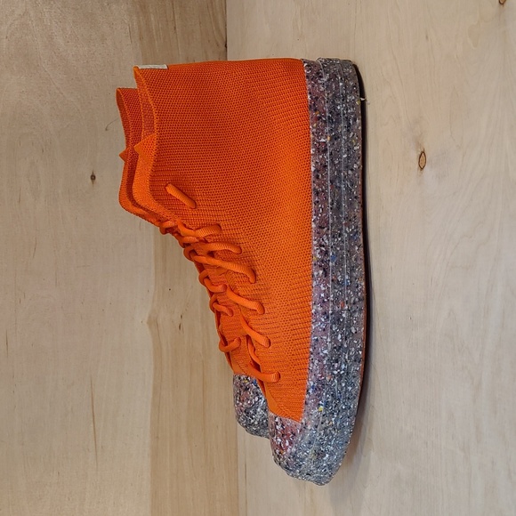 Converse Renew Chuck 70 Knit High In The 'Bright Poppy' Orange Colorway Shoes - Picture 5 of 10